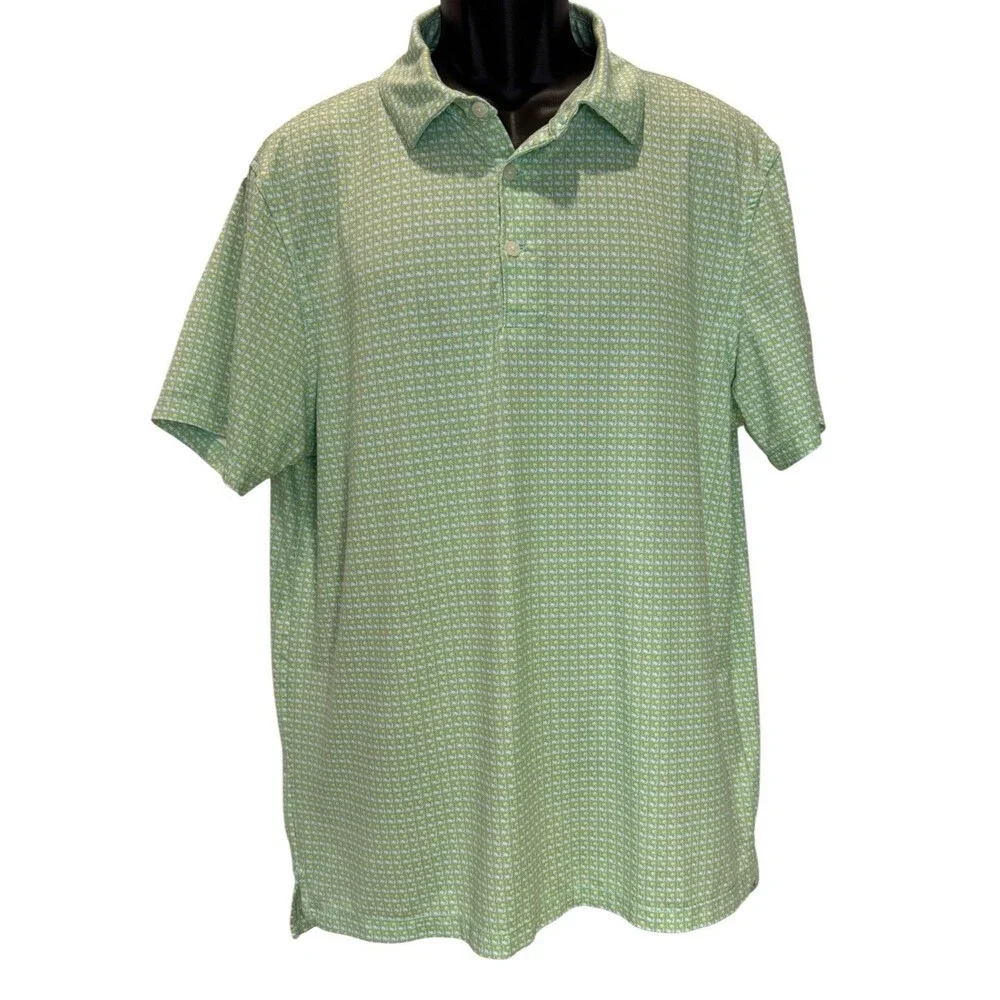 Men’s J.Crew Performance Polo Shirt Green Size XL Short Sleeve Moisture Wicking